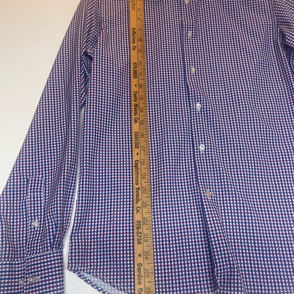 Nautica Men's Blue Purple Checkered Long sleeve dress shirt size S - Picture 7 of 10